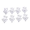 50Pcs Tulip Paper Clips Cute Purple Tulip Design Durable Metal