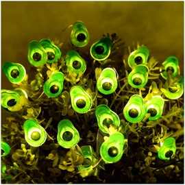 Avocado LED String Lights 10ft 30 LEDs Party Lights Battery Operated Copper Wire Night Light Fruit Outdoor String Light Waterproof Indoor Bedroom Children Girls Room Wall Décor