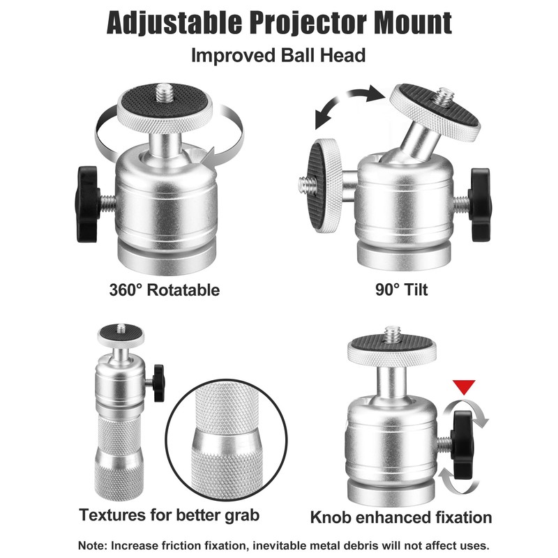 2-Be-Best Projector Mount Extendable 12-18in / 31-45cm Ceiling Projectors Mount