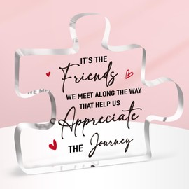 Pigort Friend Gifts for Women Friend Work Bestie BFF Soul Sister, Friendship Gifts for Coworker Friendship, Birthday Gifts for Friend Friendship Gifts Decorative Acrylic 3.4x4inch (Pink)