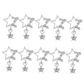 SAFIGLE 10pcs Star Nail Charms Shiny Rhinestone Nail Decorations for Parties Celebrations Durable Material