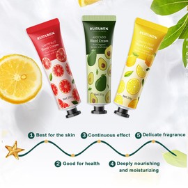 KUIRUNRX Hand Cream Set, 5 Pieces Perfumed Moisturising Hand Cream Foot Cream Dry Cracked Hands Foot Moisturising Cream for Winter, Body Cream Pulls Quickly A Gift Set