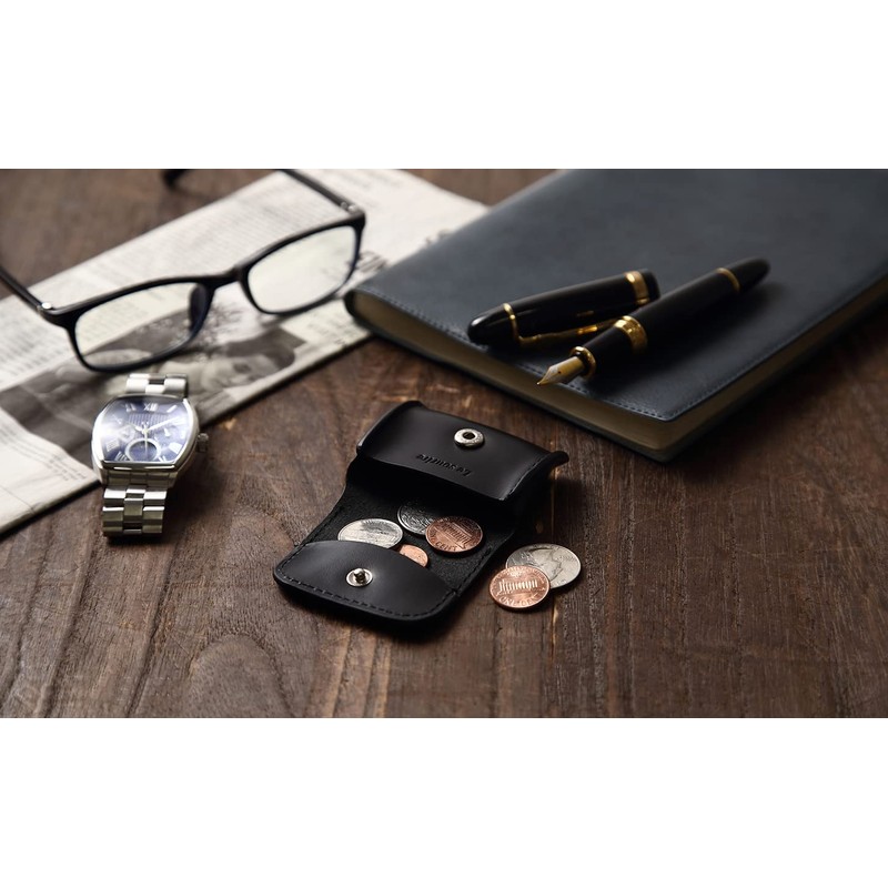 Le sourire Men's Small Coin Purse, Small Genuine Leather Coin