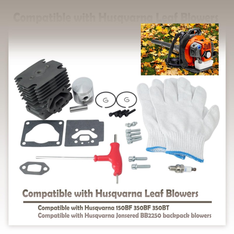 VAINELY 502848701 Cylinder Piston Kit Compatible with Husqvarna 150BF 350BF