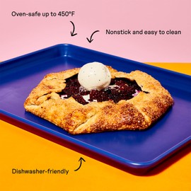 Great Jones Holy Sheet Pan (Blueberry) | Nonstick, Half-Sheet Pan | Aluminized Steel, 18.5" x 13.5" | for Baking, Roasting, & Broiling | Premium Bakeware with Even Heat Distribution | Dishwasher-Safe