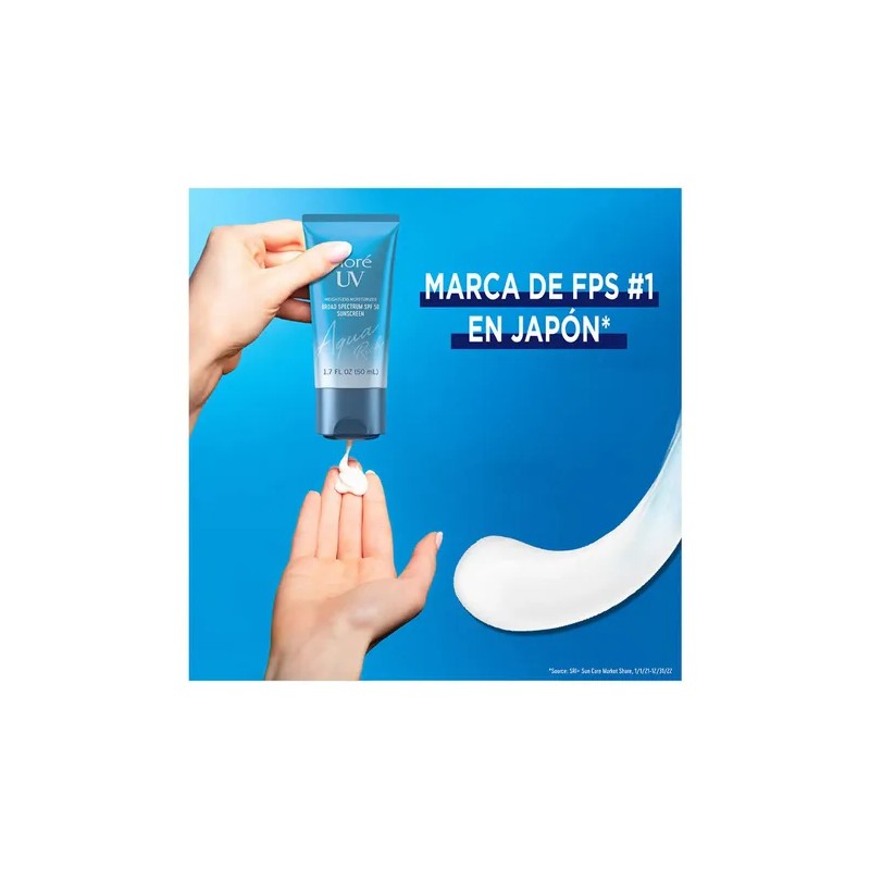 Bioré Aqua Rich Crema Facial Ácido Hialurónico Spf50 Piel Mixta