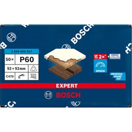 Bosch 50 x Expert C470 Sandpaper (for Paint on Wood, Diameter 93 x 93 mm, Grit 60, Professional Accessories Delta Sander)