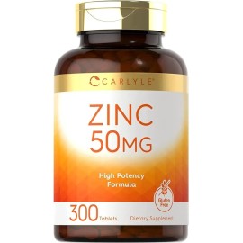 Zinc Premium 50mg 300 Tabletas Alta Potencia Inmunidad Sabor Sin sabor