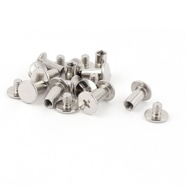 Sourcingmap Screw Post Female 5x10mm Belt Buckle Binding Bolts Leather Fastener Silver Tone 10 Sets