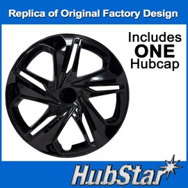 HubStar Premium Hubcap Replacement for Honda Civic 2016-2024, 16-inch Replica Black Wheel Cover 55103