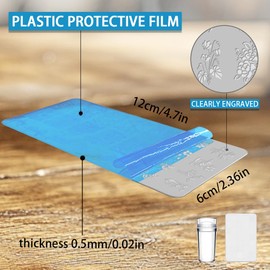 beinkmake 3Pcs Vintage Floral Nail Stamping Plate Set Flower Leaves Bamboo Nail Stamp Templates French Line Tip Nail Stamp Plates Rose Metal Reusable Tools with Stamper Scraper for Manicure Printing