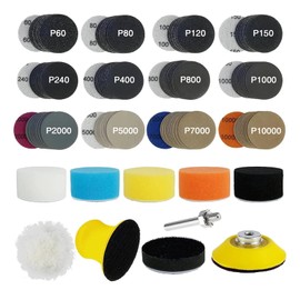 Xumann 130 Pcs Sanding Polishing Sandpaper Kit, Grit 60-10000 Wet and Dry Sandpaper for Drill Sander Attachment