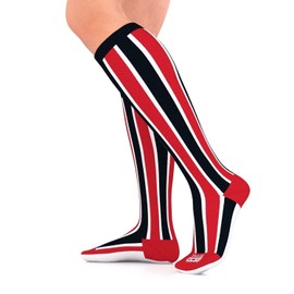 I'M OUTTA HERE I-OH LARGE Black & Red Compression 15-20 mmHg Socks for Sports, Medical, Walking, Running Men Women Teens Adult