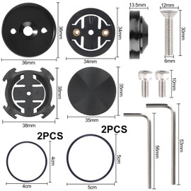 NewZC GPS Bicycle Mount Set of 2 Road Bike Bicycle Holder Aluminium MTB Bicycle Computer Mount Navigation Watch Handlebar Mount for Garmin Edge 130 200 500 510 520 800 810 1000 1030 1040 - Black