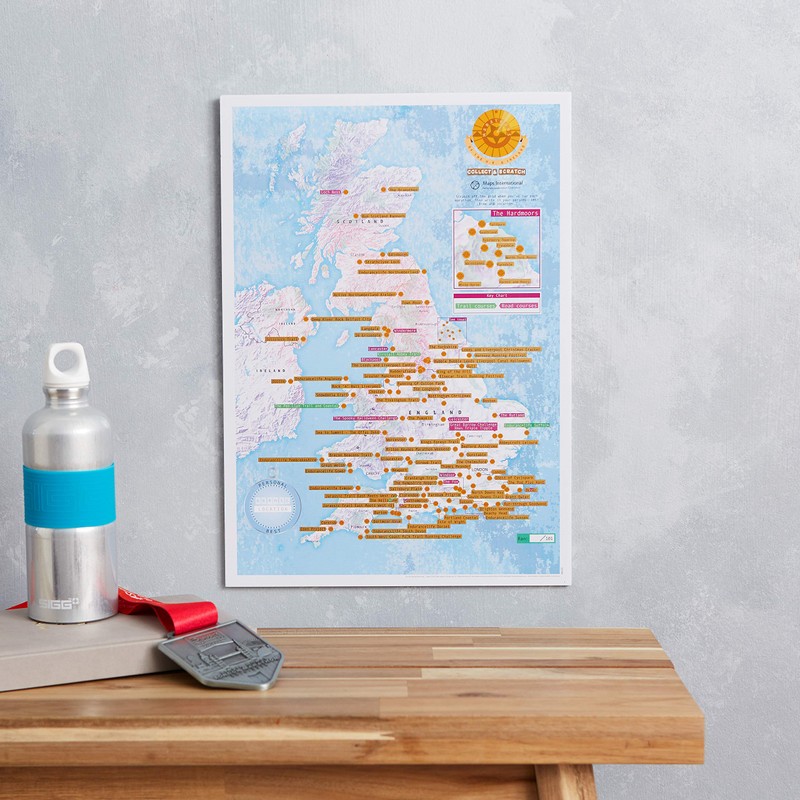 Maps International Scratch Off Marathon Map - UK & Ireland