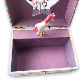 BinkeGG Play [ Somewhere Over the Rainbow ] (60 Tunes Option) Children Jewelry Box Unicorn Jewelry Music Box for Girls Jewelry Storage Box with Sankyo Musical Box Mechanism