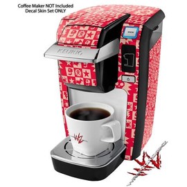 WraptorSkinz Decal Style Vinyl Skin compatible for Keurig K10 / K15 Mini Plus Coffee Makers Gothic Punk Pattern Red (COFFEE MAKER NOT INCLUDED)