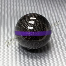 HDC Autosports Real Carbon Fiber Ball Manual Gear Shift Shifter Knob W/Purple Stripe Universal