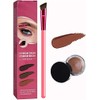 4D Hair Stroke Brow Stamp Brush 4D Hair Stroke Ultra-thin Brow Brush Eyebrow Hair Stroke Brush Professional Angled Makeup Brushes Multifunction Ultra-thin Angled Realistic Eyebrow Brush (Light Brown)