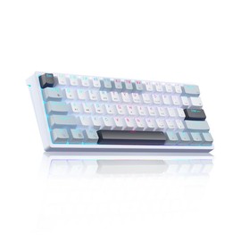 Solakaka SK961 Wireless Mechanical Keyboard 60 Percent Keyboard Tri-Mode Connection RGB Backlight Programmable Gaming Keyboard Office Backlit Mini Keyboard PC Computer Laptop Keyboard - Color: whiteblue