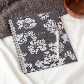 Blue Sky 2026 Monthly Planner Calendar, January 2026 - December 2026, 8" x 10", Clear Pocket Cover, Laminated Tabs, Durable Twin Wire Binding, Baccara Dark