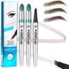 LALASTYLE 3PCS Eyebrow Pencil,Magic Eyebrow Pencil with 4 Fork Tip,Microblading