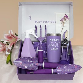 LZPTYYSN Gardening Gifts for Women, Garden Tool Set, Heavy Duty Gardening Hand Tools with Garden Tool Bag, Purple