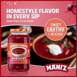Manischewitz Borscht with Beets 24 Oz (Pack of 2) Tasty & Refreshing, Kosher for Passover