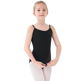 PLIKSUVER Ballet Leotards for Girls Gymnastics Dance Leotards with Adjustable Straps Nude Camisole Leotard Seamless Undergarment Dancewear for Women Girls Kids Toddlers (balck, 170（Height:160-170cm）)