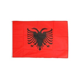 Flaggenfritze® Albania Flag Ready to Hoist with Eyelets + Free Sticker 60 x 90 cm
