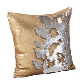 SARO LIFESTYLE Reversible Sequin Mermaid Poly Filled Throw Pillow Cover