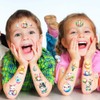 Easter Glitter Tattoo Set Children, 12 Sheets Egg Colours, Easter