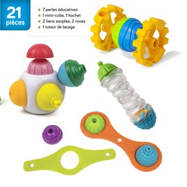 Lalaboom 21 Piece Pop Bead Activity Set – Dishwasher Safe - Ages 10 Months+ - BL600