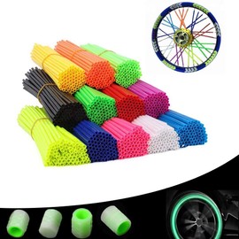 72 PCS Dirt Bike Spoke Skins Spoke Covers 8"-21" Spoke Rims Protector for Pit Bike Motorcycle Bicycle Wheelchair-pink