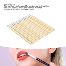 Disposable Bamboo Handle Lip Brush, 100pcs Lip Brush for Lipstick, Portable Lip Gloss Wands for Lipstick Lip Gloss, Nylon Fiber Bamboo Handle