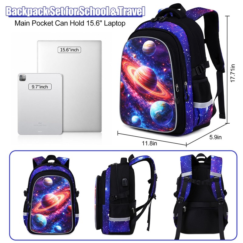 Jafeton Kids Backpack for Boys,3D Reflective Gaming School Backpack with