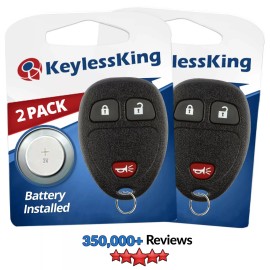KeylessKing* 2 New Replacement Keyless Entry Remote Car Key Fob Clicker Control for 15913420