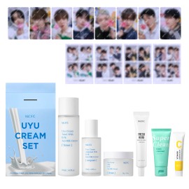 NACIFIC ATEEZ Uyu Cream 6-Piece Skincare Set with 8 PCS Photo Cards, 4-cu