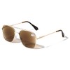 V.W.E. Square Metal Outdoor Sunglasses Reader - UV Protection Tinted