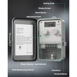 DEWENWILS Pool Timer, Outdoor Digital Timer Box, Outdoor Timer for Pool Pump