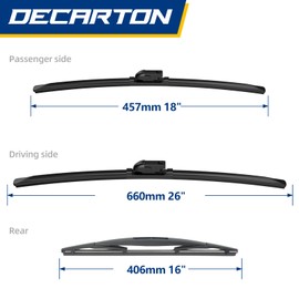 DECARTON Replacement for Subaru Outback 2020-2024 Wiper Blades, Windshield Wiper Blade Genuine Replacement Set - 26 Inch/17 Inch/16 Inch (3 Piece Set)