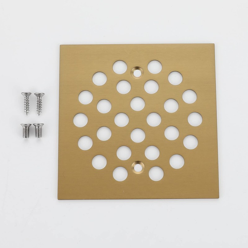 Square 4-1/4 Inch Screw-in Floor Drain Cover Replacement Stainless Steel