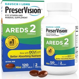 PreserVision AREDS 2 - Suplemento vitamínico y mineral para los ojos, contiene luteína, vitamina C, zeaxantina, zinc y vitamina E, 120 cápsulas blanda