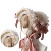Tea Party Sun Hat Straw Plaited Lace Ribbon Tie Flowers