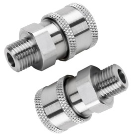 Beduan Pressure Washer Fitting 304 Stainless Steel 3/8" NPT Male Quick Connector Coupler Socket Adapter, 5000 PSI (Pack of 2)