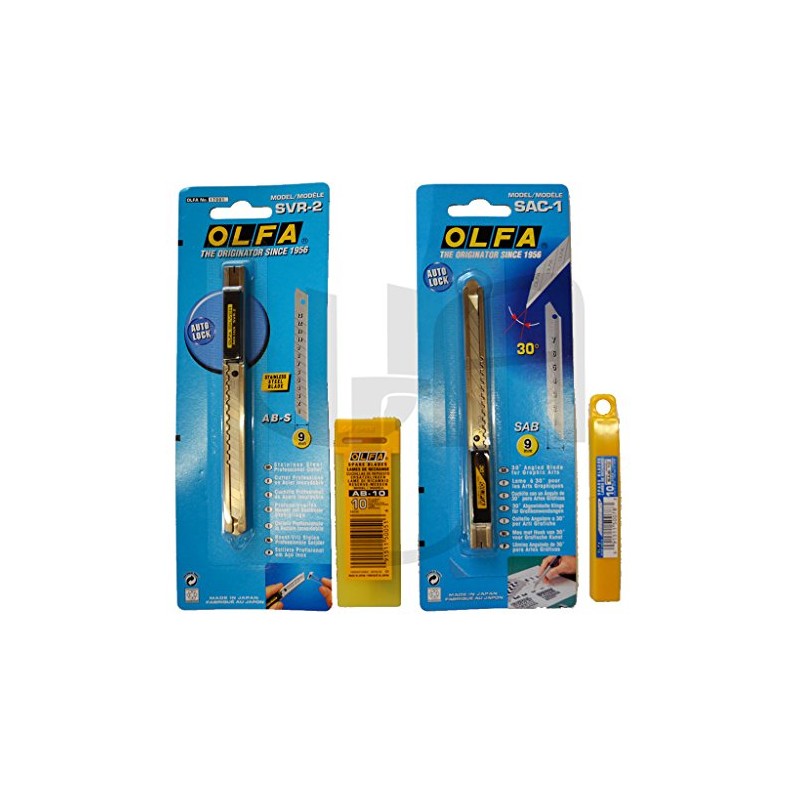 Olfa Professional Cutter Set SAC1/SVR2 30 + 45 °), including