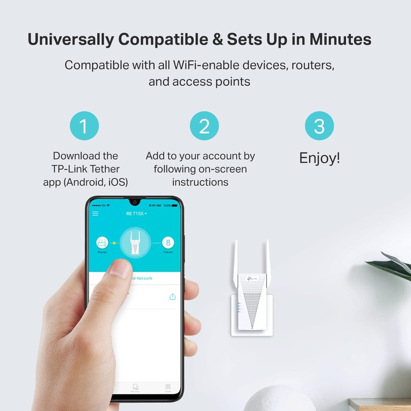 TP-Link AX3000 WiFi 6 Range Extender Signal Booster for Home(RE715X),