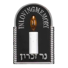 Electric Plug-in Memorial Light - Yahrzeit Lamp - USA PLUG - Jewish Ner Zikaron - Silver ep12s