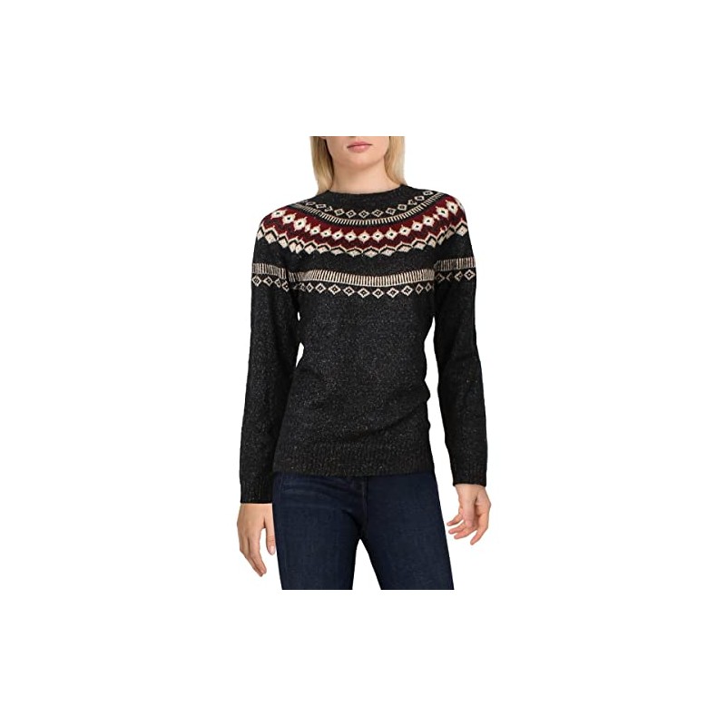 Weatherproof clásico Suéter cálido con cuello redondo para mujer, Azul