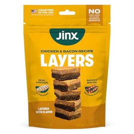 Jinx Chicken & Bacon Layers Jerky Dog Treats - Crunchy, All Natural Dog Jerky Treats with Cage-Free Chicken & Bacon - Pet Products for All Dogs (Puppies, Adults & Seniors) - 5oz